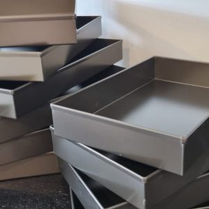 9" square baking tray treated
